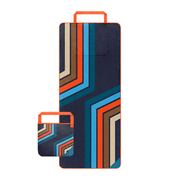 Rumpl Tech Towel Tote - Midnight Retro Stripes Tech Towel Tote - Midnight Retro Stripes | Rumpl Blankets For Everywhere Tech Towel