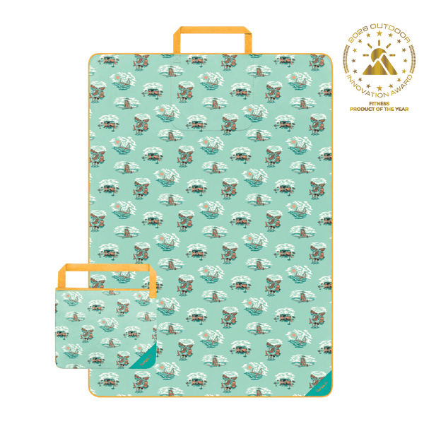 Rumpl Tech Towel Tote Double - Aqua Outer Banks Tech Towel Tote Double - Aqua Outer Banks | Rumpl Blankets For Everywhere Tech Towel Tote