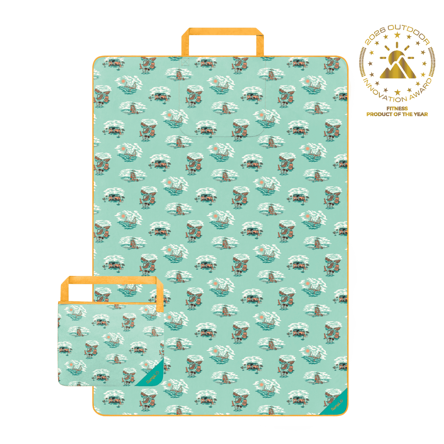 Rumpl Tech Towel Tote Double - Aqua Outer Banks Tech Towel Tote Double - Aqua Outer Banks | Rumpl Blankets For Everywhere Tech Towel Tote