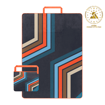 Rumpl Tech Towel Tote Double - Midnight Retro Stripes Tech Towel Tote Double - Midnight Retro Stripes | Rumpl Blankets For Everywhere Tech Towel Tote