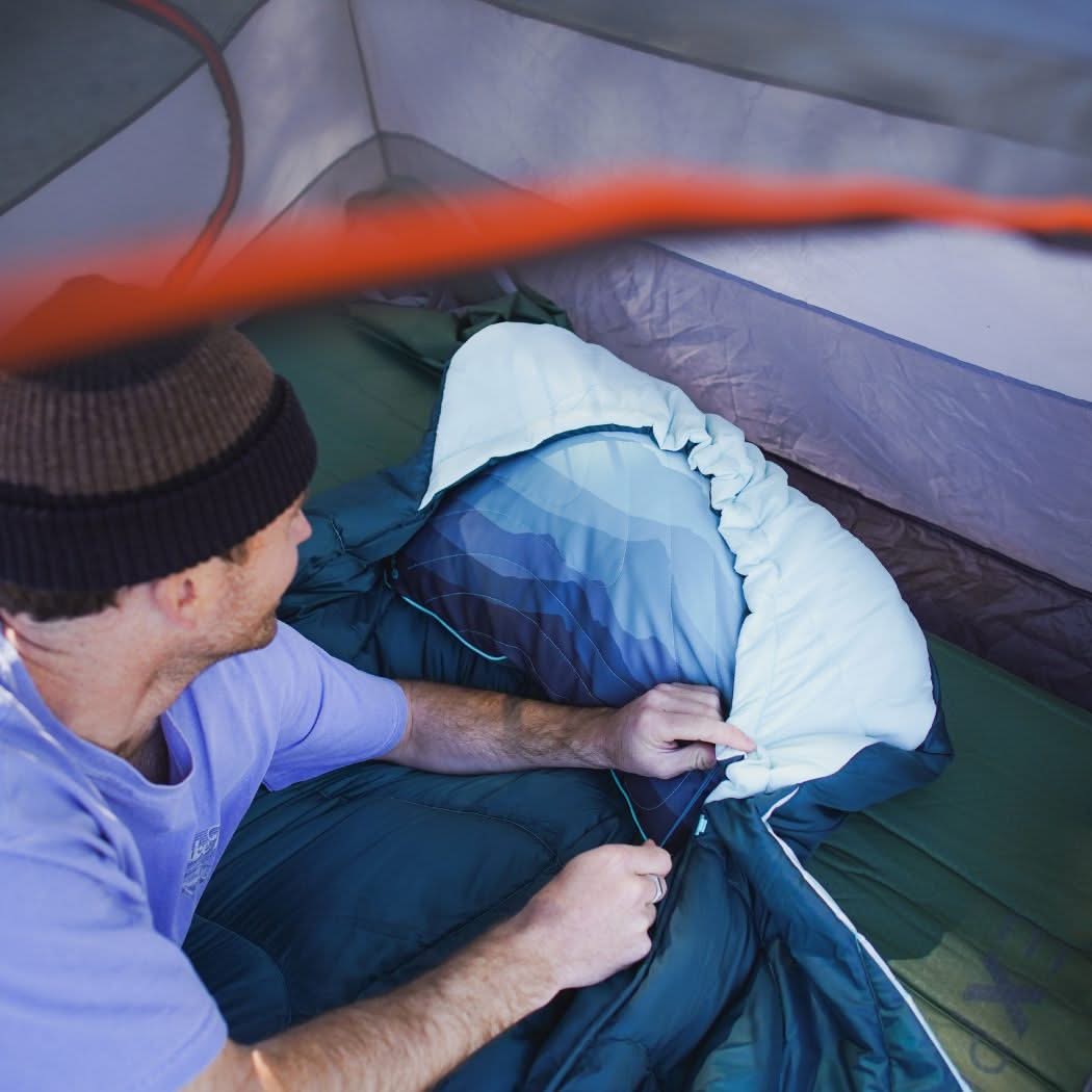 The Wrap Sack 20° Sleeping Bag - Cascade Fade | Rumpl
