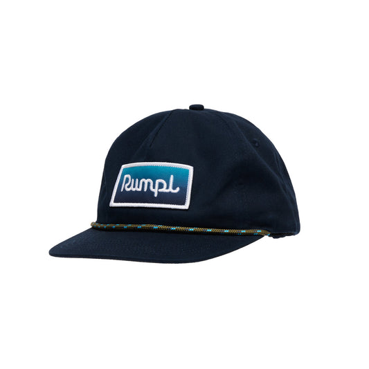 Rumpl 5 Panel Hat - Black With Ocean Fade Patch Apparel