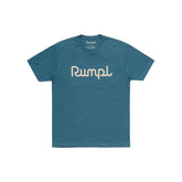 Rumpl Tee Shirt - Steel Blue Heather + Sand Logo Apparel