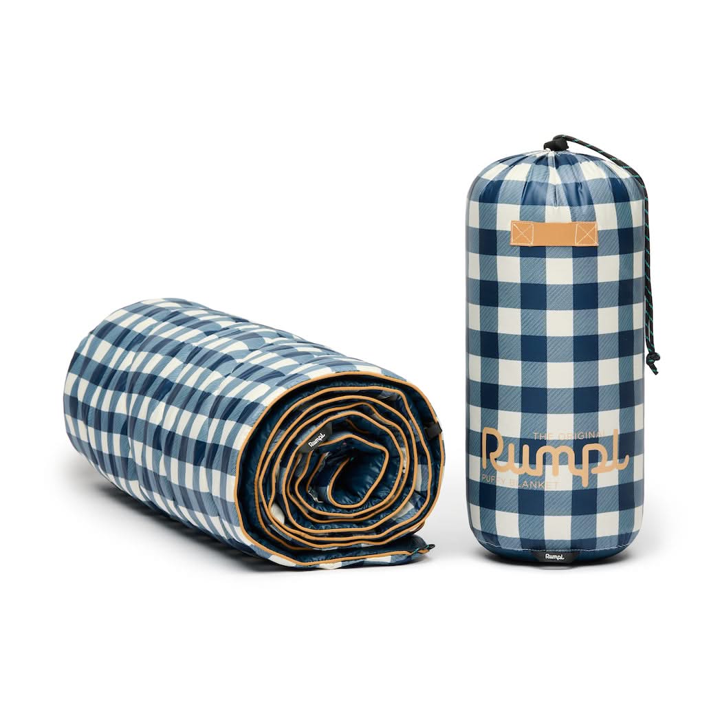 Original Puffy Blanket Navy Gingham Rumpl Blankets For Everywhere